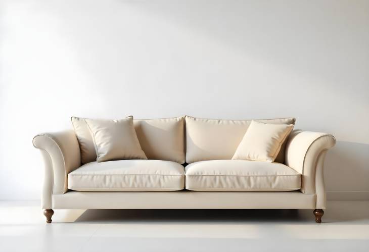 Modern Opulence Expensive Beige Sofa Against a White Backdrop